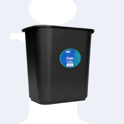 CESTO P/BASURA MEDIANO SABLON 12.6L NEGR