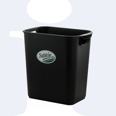 CESTO P/BASURA JUMBO SABLON 26.6L NEGRO