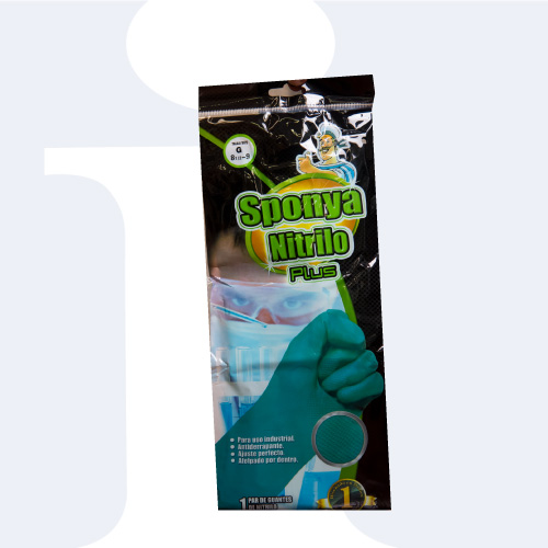 GUANTE DOMESTICO SPONYA NITRILO 9 VERDE