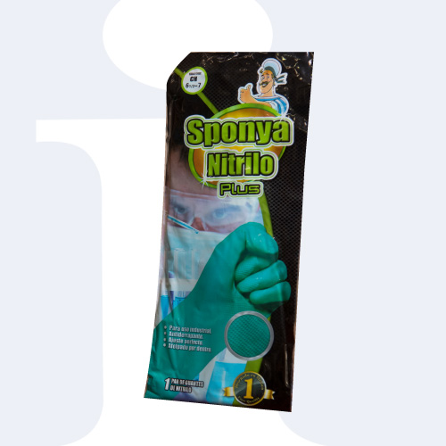 GUANTE DOMESTICO SPONYA NITRILO 7 VERDE