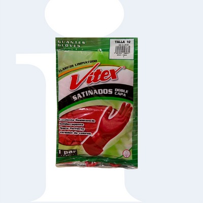GUANTES VITEX SATINADO No. 10 ROJO